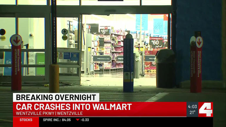 Car crashes into Walmart in Wentzville overnight