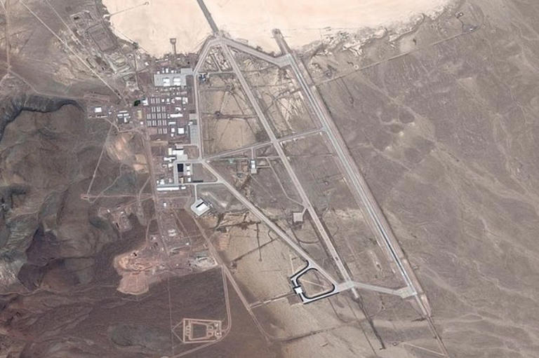 'Dorito' shaped aircraft spotted over Area 51 sparks fresh UFO mystery