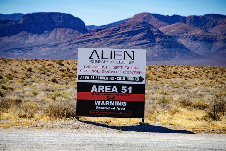 'Dorito' shaped aircraft spotted over Area 51 sparks fresh UFO mystery
