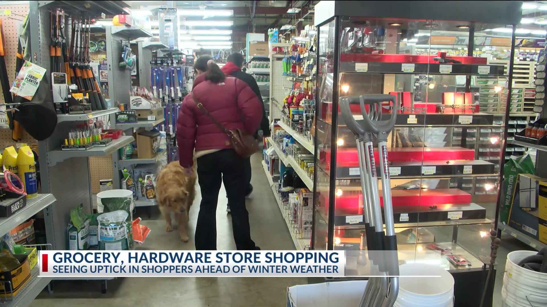 Grocery, hardware store shopping ahead of winter weather