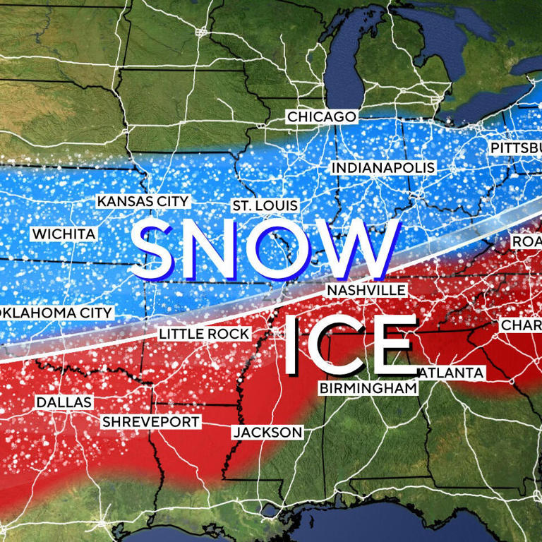 Maps show where winter storm will bring ice, snow, brutal cold this weekend