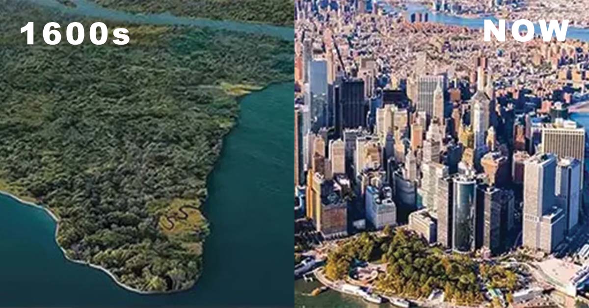 Cities seen before and after time changed them forever
