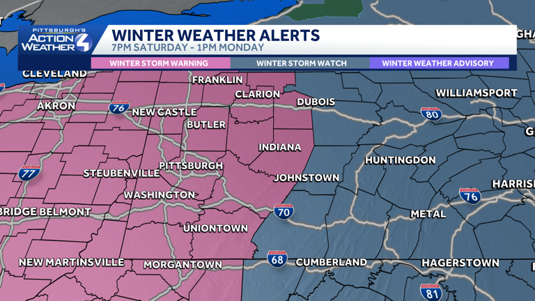 Winter storm warning for Pennsylvania ahead of major weekend snowstorm