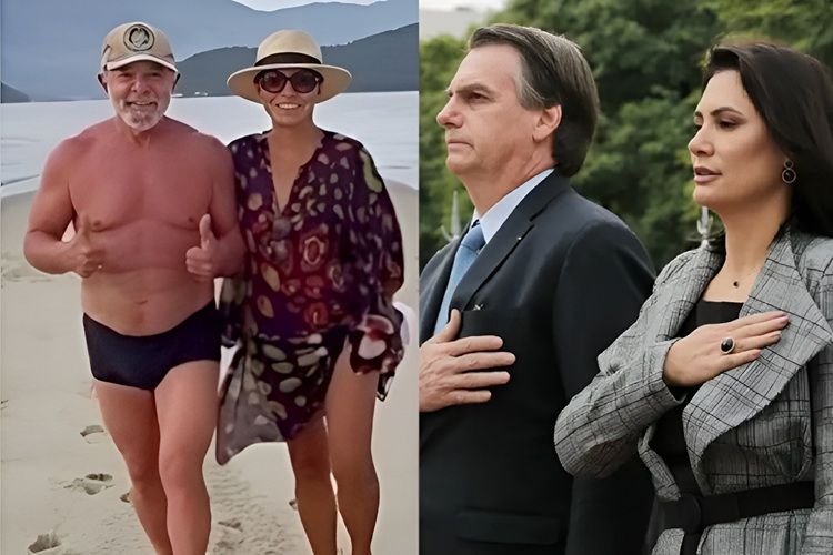 Lula, Janja, Bolsonaro e Michelle (Fotos: Reprodução/ José Dias/PR)