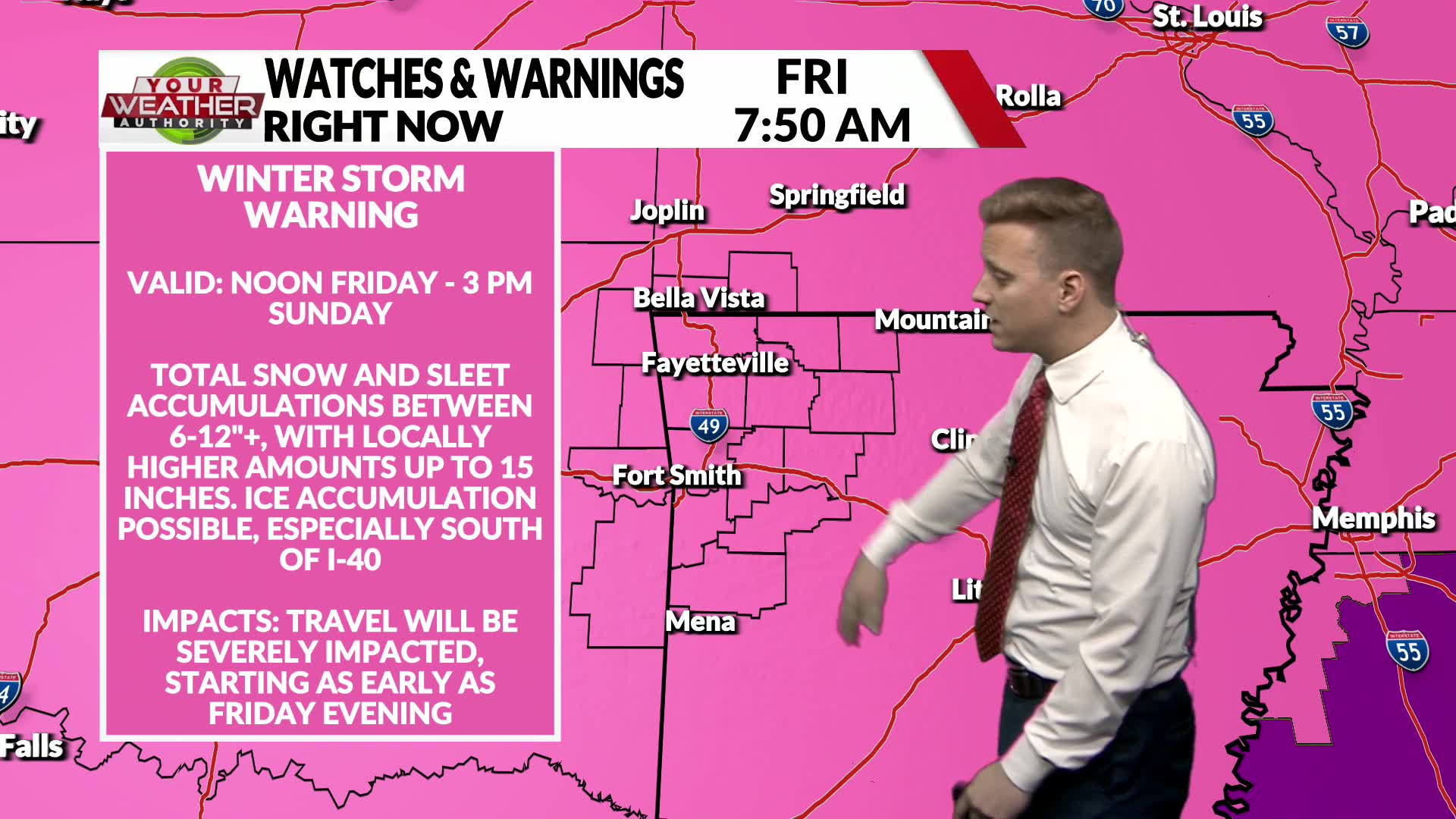 Friday, January 23 morning forecast - 7 a.m.