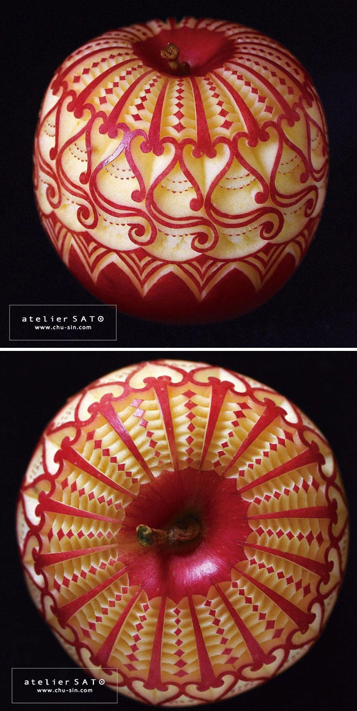 Artist creates beautiful patterns on fruits and vegetables by hand ...