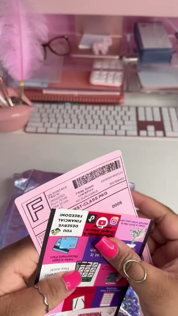 Come inside my pink office as I pack budget binder orders
