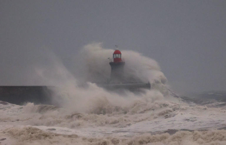 Storm Ingrid: Dramatic photos show waves crashing against South Shields ...