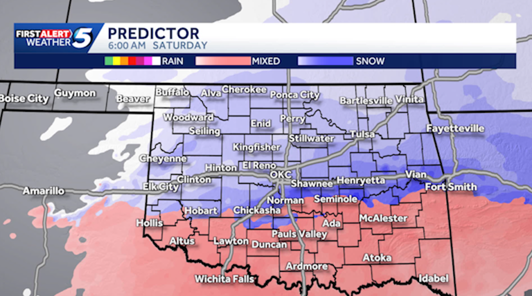 Hour-by-hour forecast: When will snow and ice hit Oklahoma during the ...