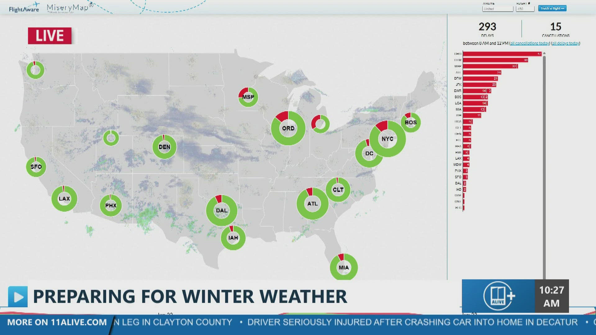 Current flight delays and cancellations at Atlanta Hartsfield Jackson