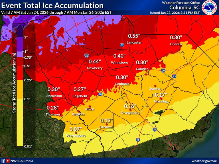 Ice storm warning expanded to Augusta and more of GA. What to expect