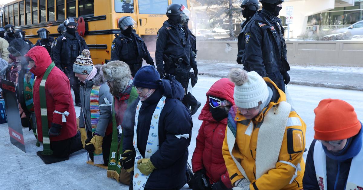Minnesota faith group says more than 100 clergy members were arrested at airport in anti-ICE protest<br>