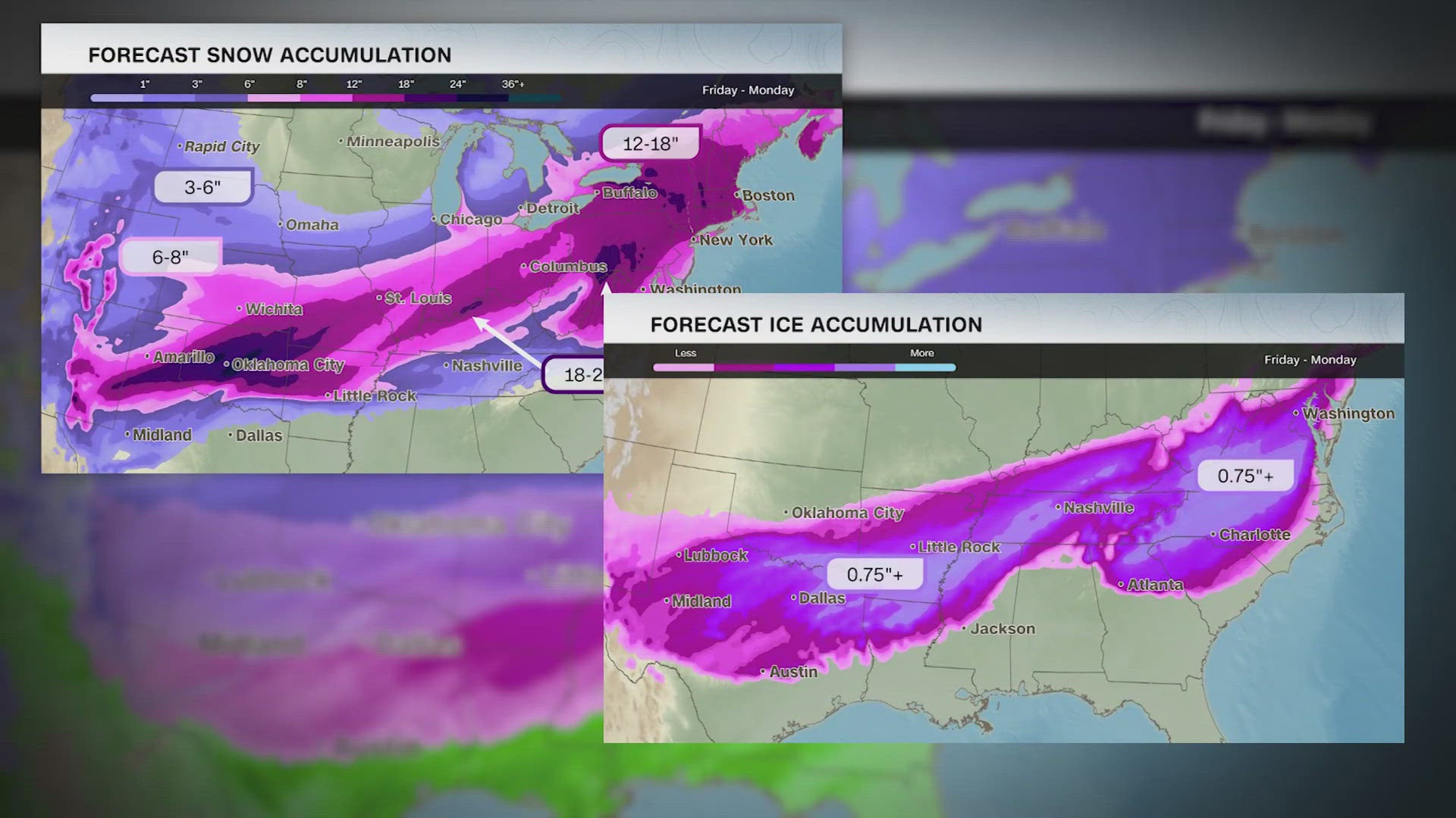 Half of the US in winter storm's path