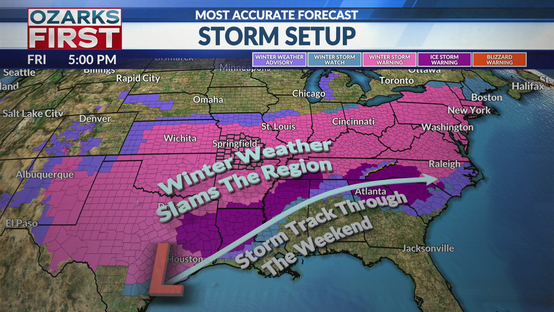 Major winter storm set to sweep through the Ozarks