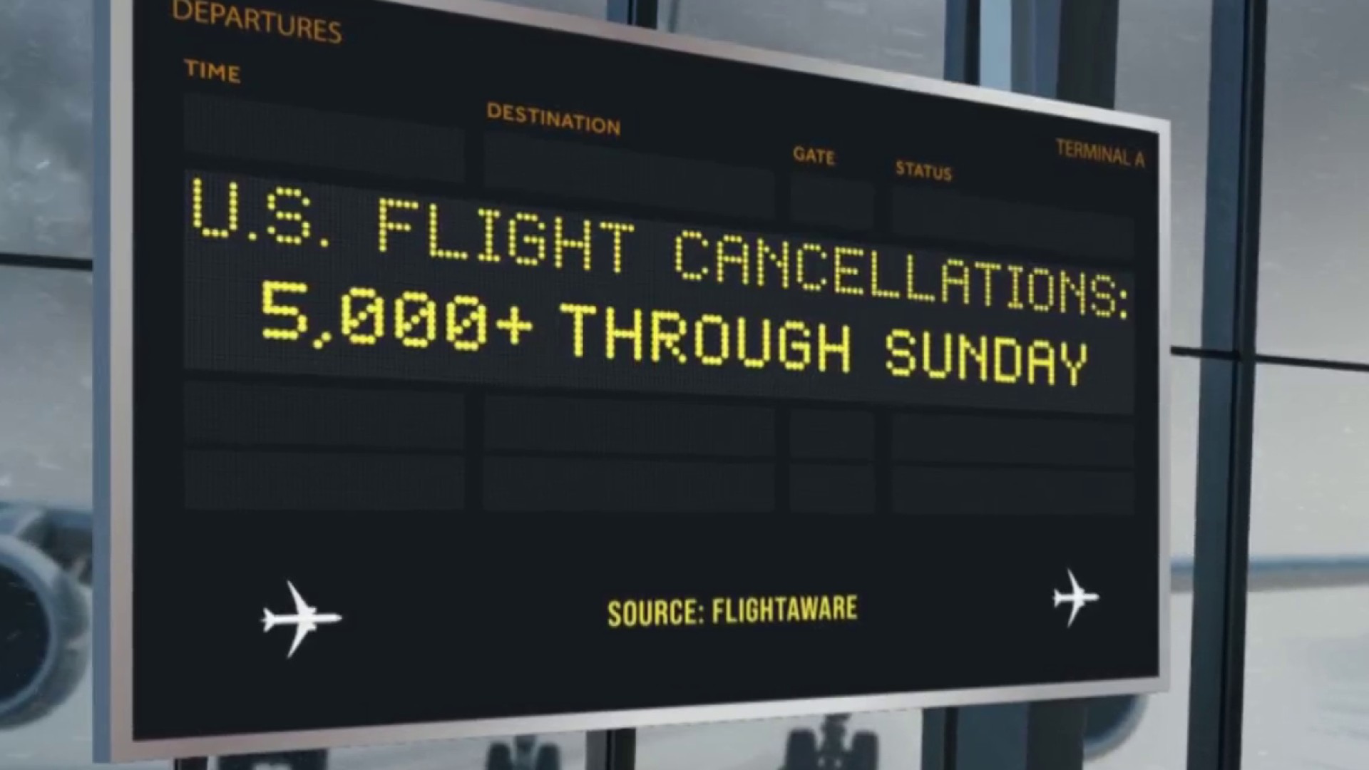 Thousands of flights canceled ahead of monster storm