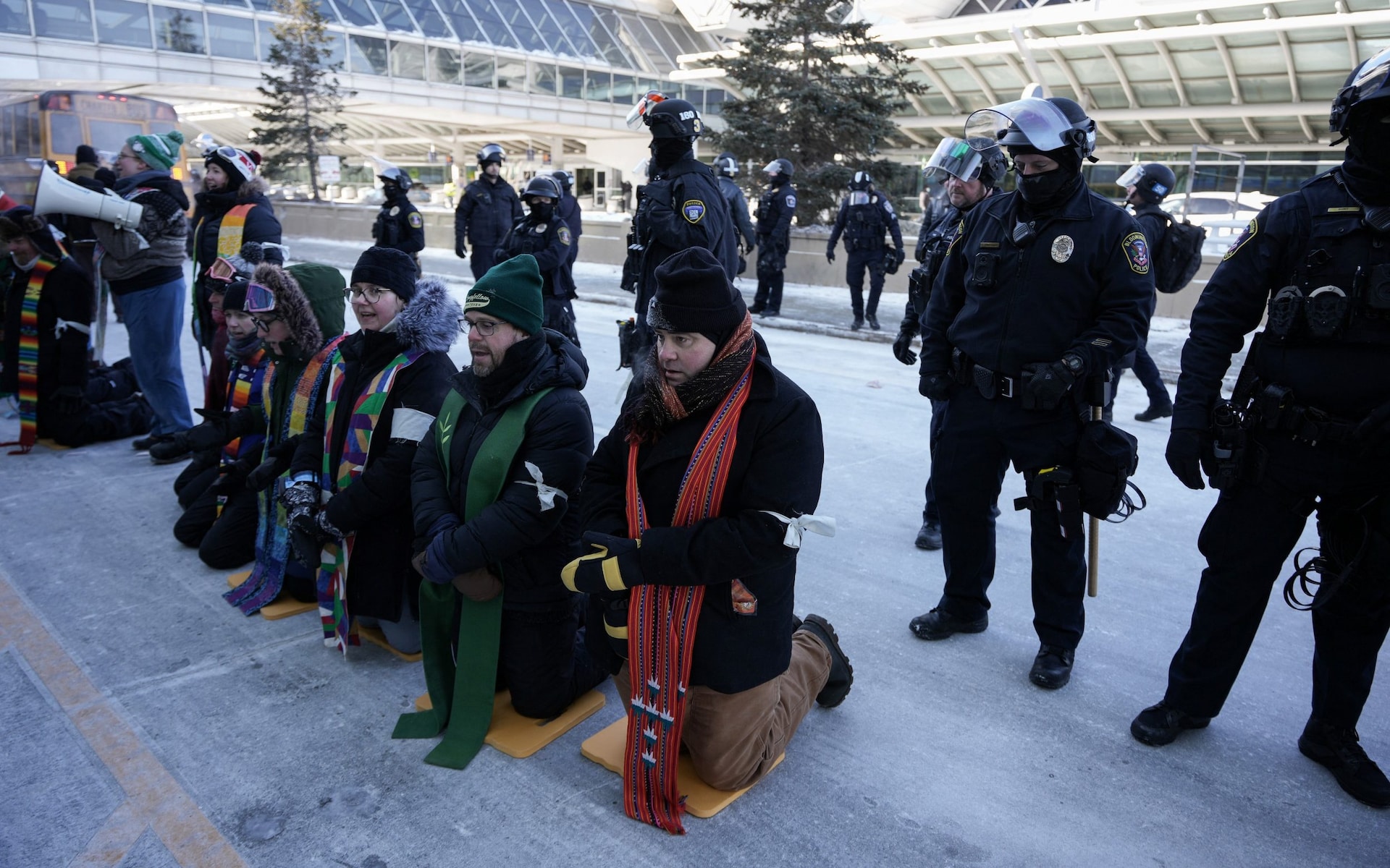 Around 100 members of clergy arrested at Minneapolis anti-ICE protest