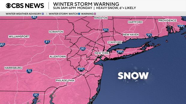 Winter storm warning issued for NYC, surrounding area ahead of heavy ...