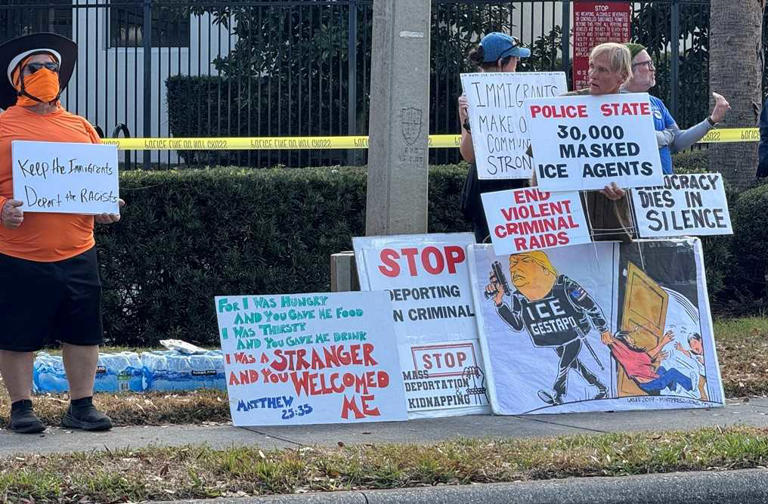 Protester arrested during rally outside ICE facility in Orlando identified
