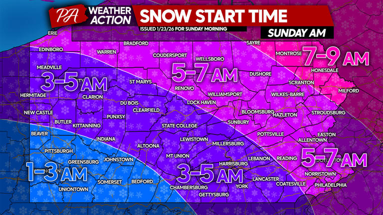 Second call forecast for major snow & ice storm impacting Pennsylvania ...