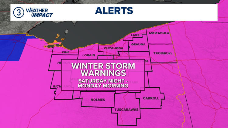 Winter storm warning issued for all of Northeast Ohio amid this weekend ...