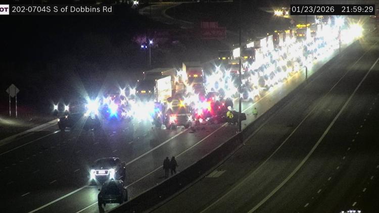 Crash blocking multiple northbound lanes of Loop 202 at Dobbins Road
