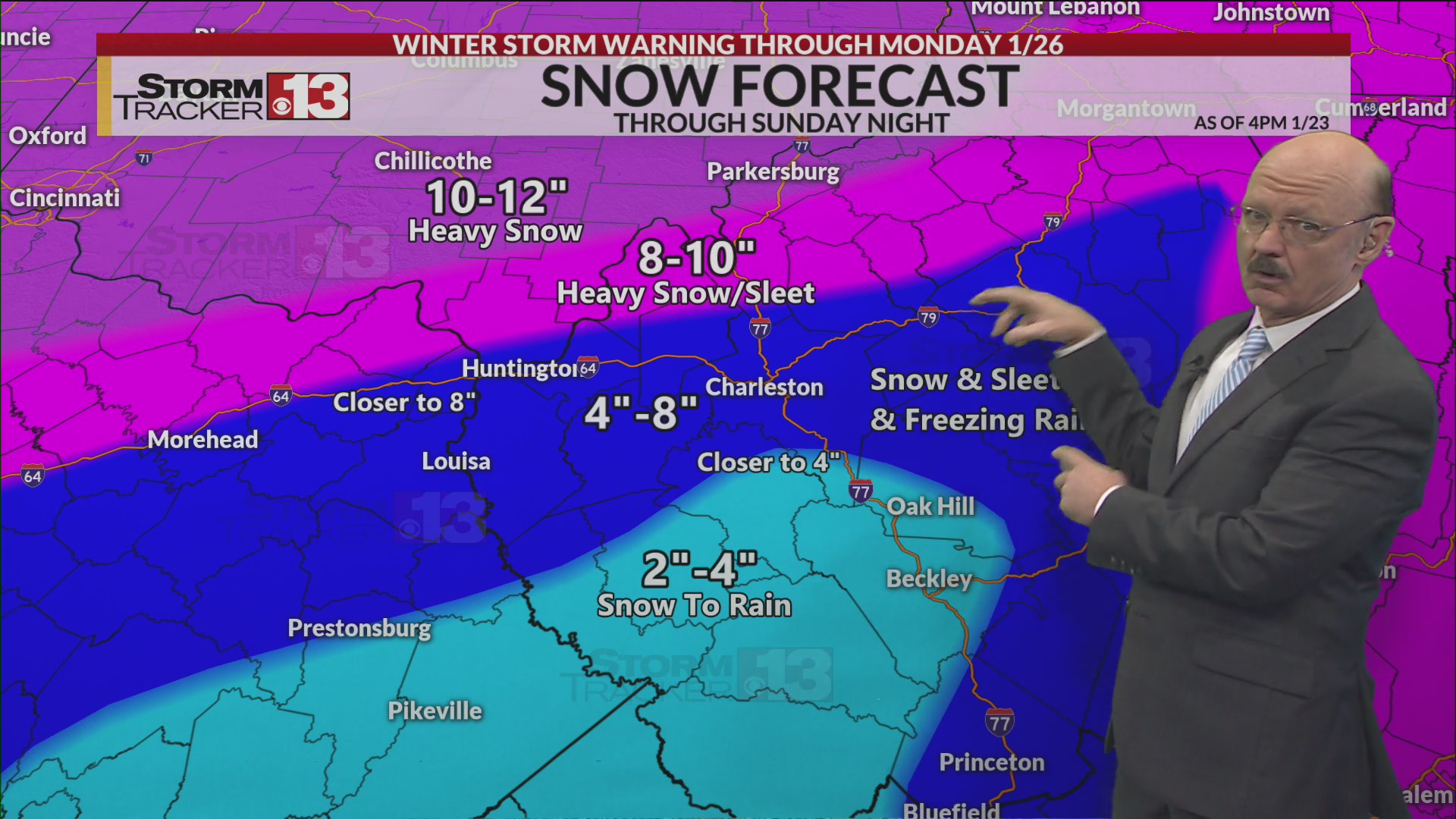 Late Friday night update on weekend winter storm<br><br>
