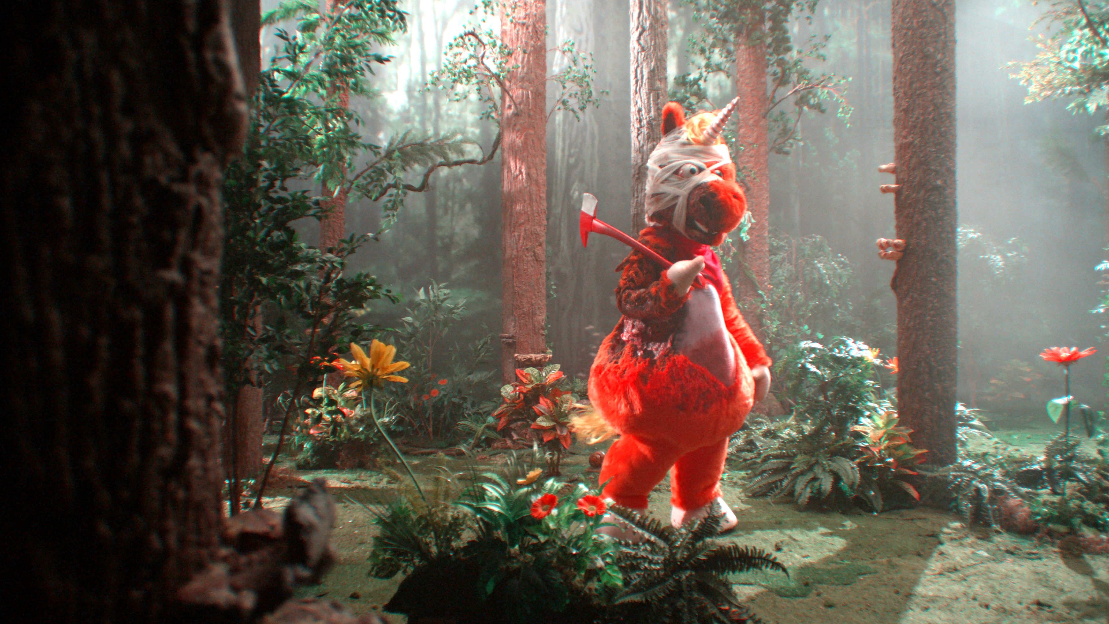 Super Mario Star Is A Orange Unicorn Terrorizing Children In Trailer For New Horror Movie Buddy