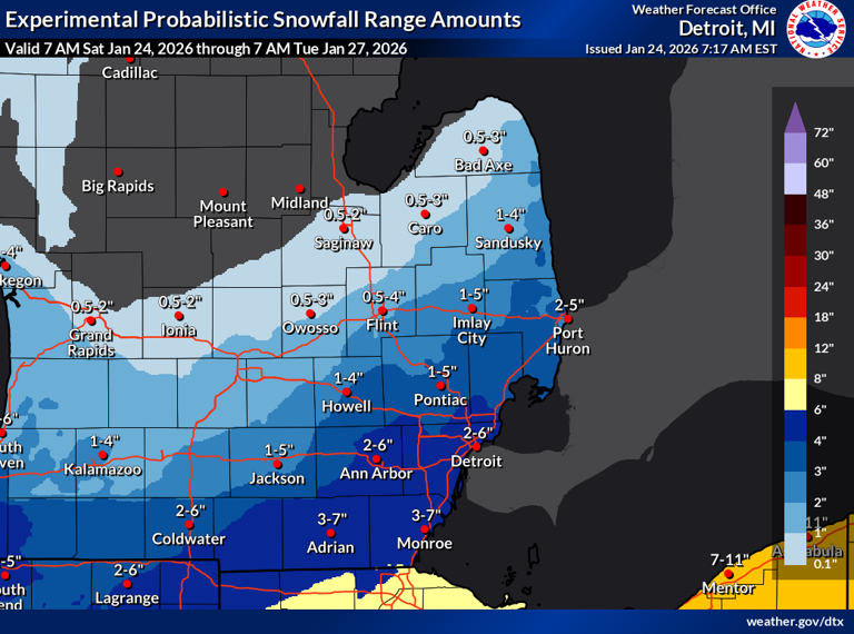 Michigan winter storm forecast updates: Snow arrives Sunday morning
