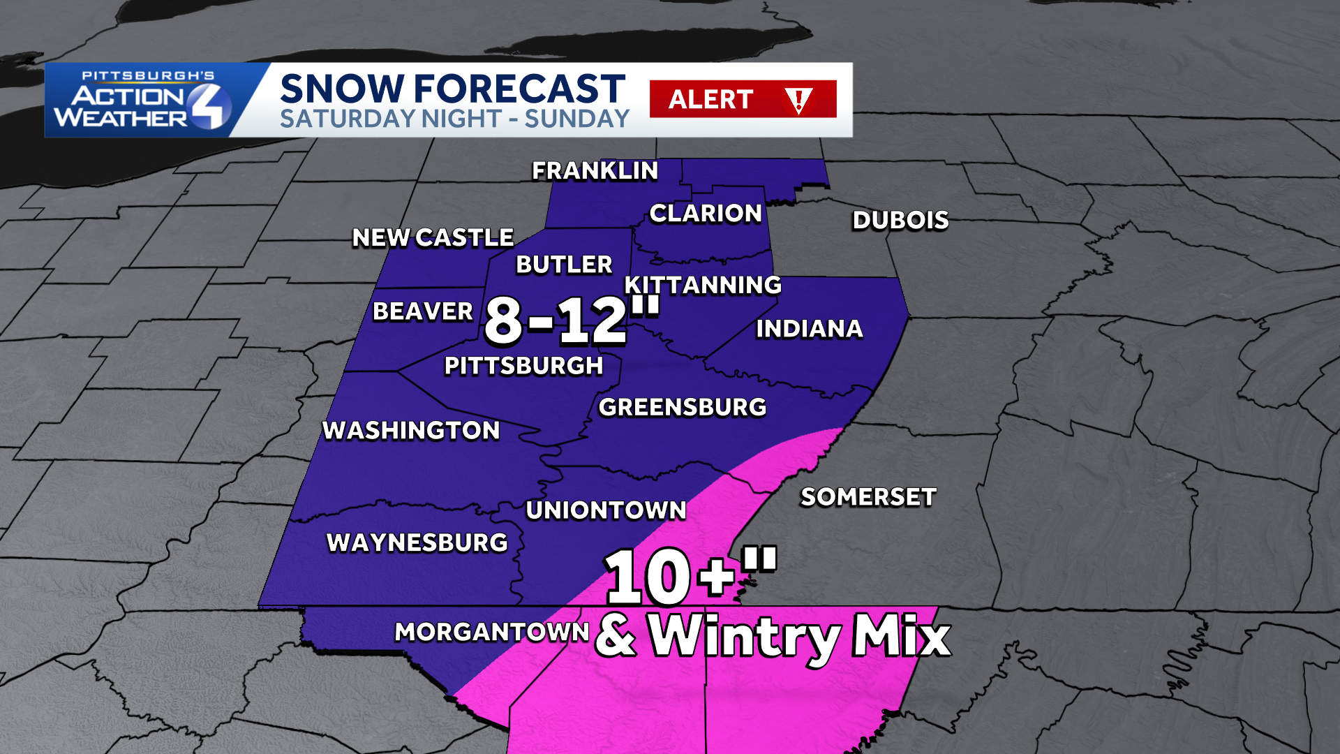 Western Pennsylvania's warnings: Several inches of snow this weekend