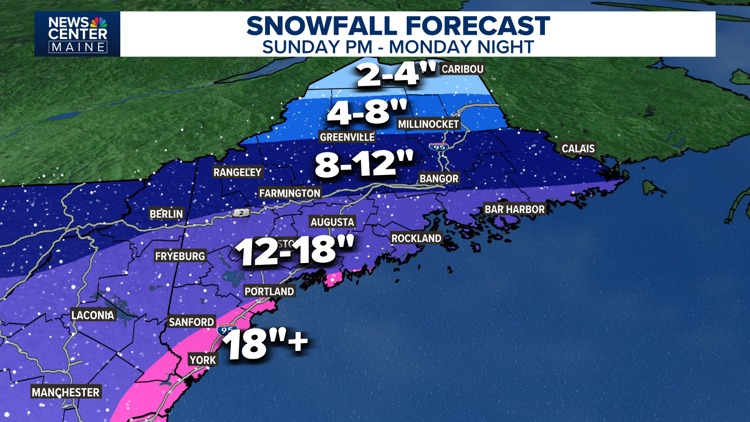 Significant snowstorm set to arrive in Maine Sunday afternoon