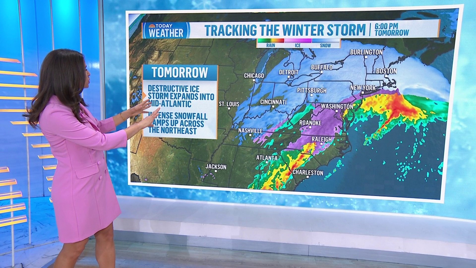 Winter storm begins moving across the US bringing snow and ice<br>