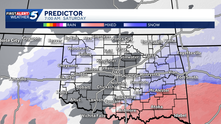 Hour-by-hour forecast: Snowfall to continue this weekend across Oklahoma