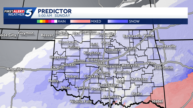 Hour-by-hour forecast: Snowfall to continue this weekend across Oklahoma