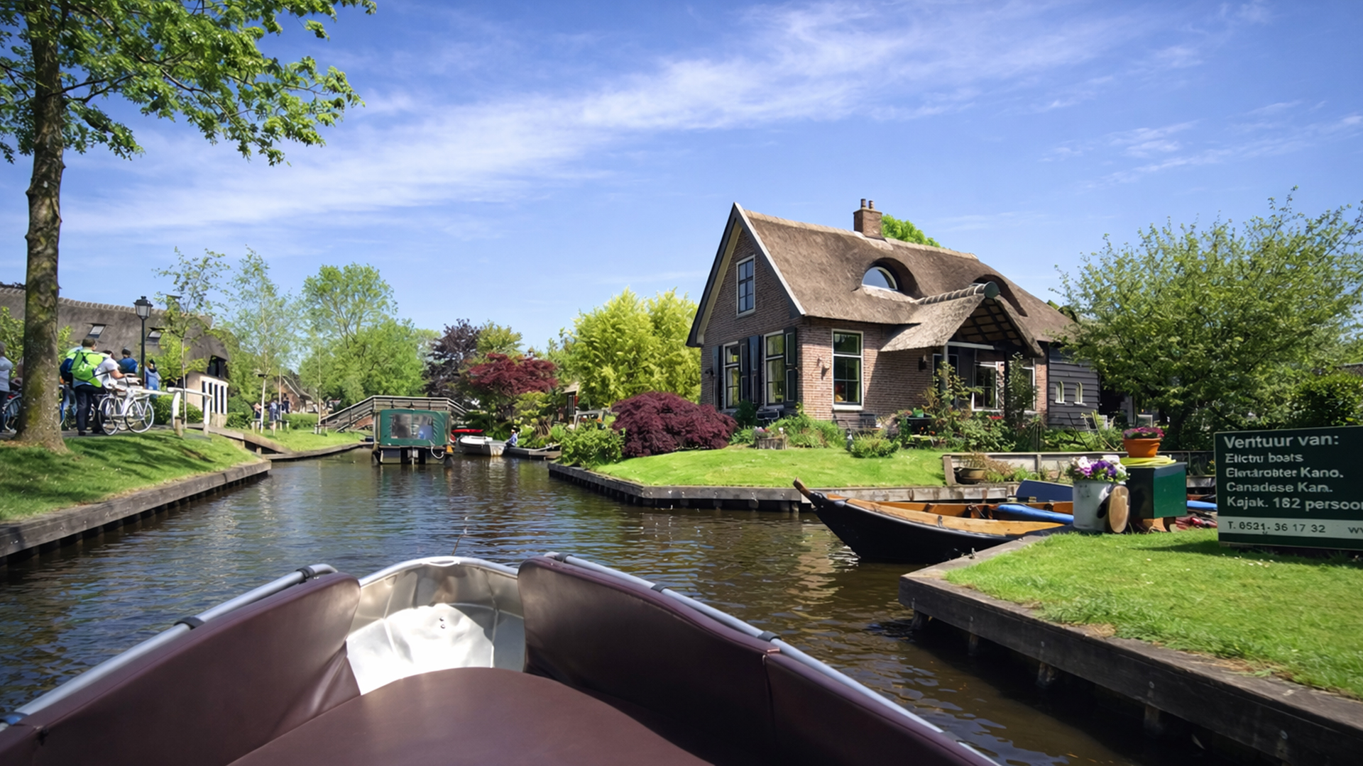 Giethoorn Netherlands peaceful canal boat ride experience (4K)