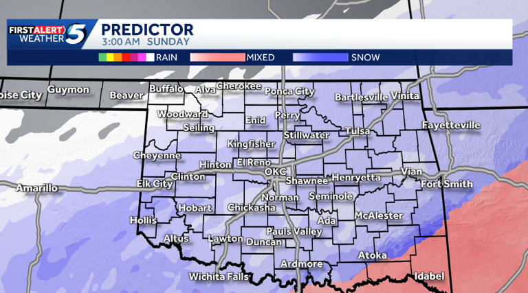 Hour-by-hour forecast: Snowfall to continue this weekend across Oklahoma