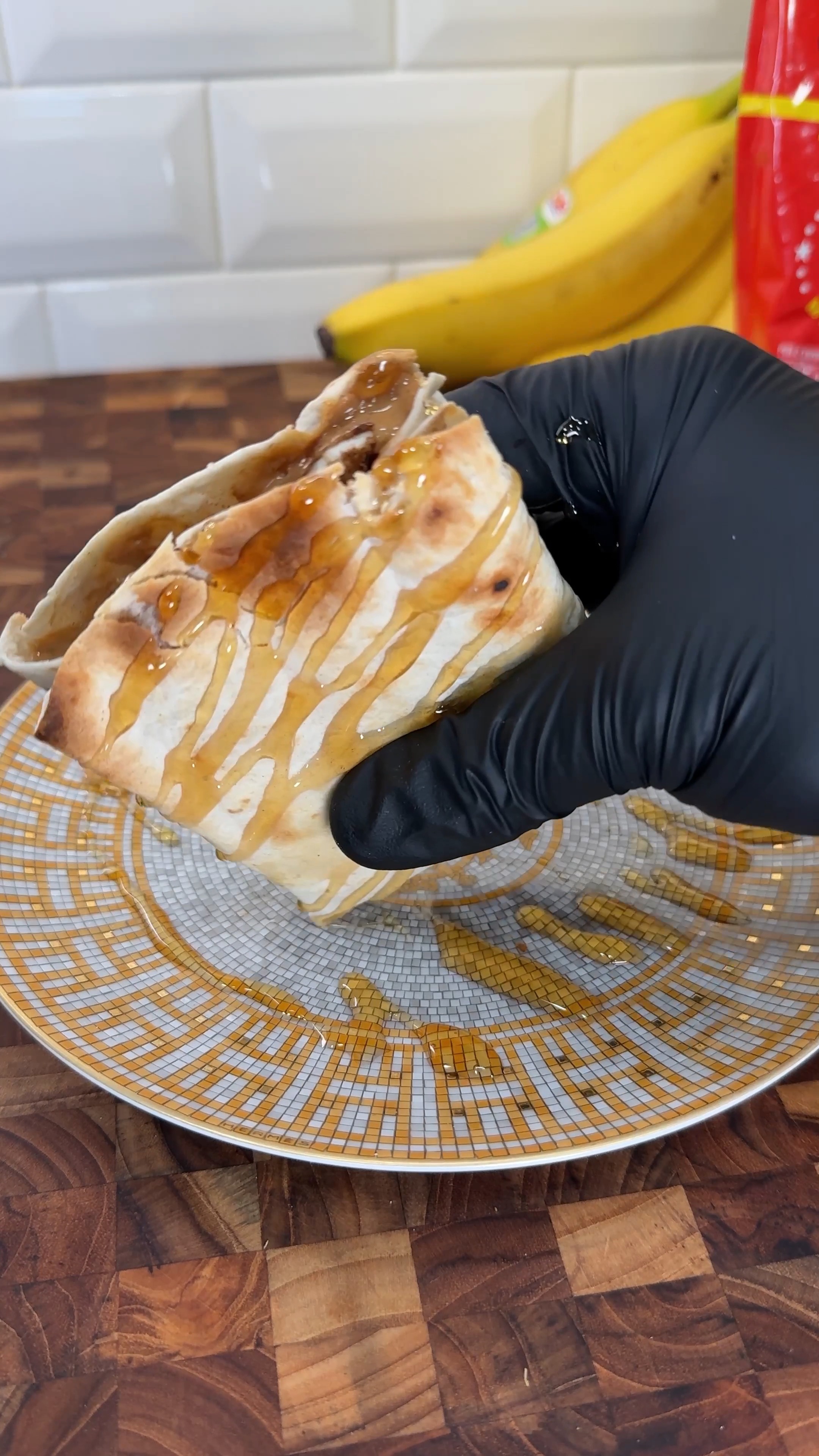 Peanut butter banana toaster wrap