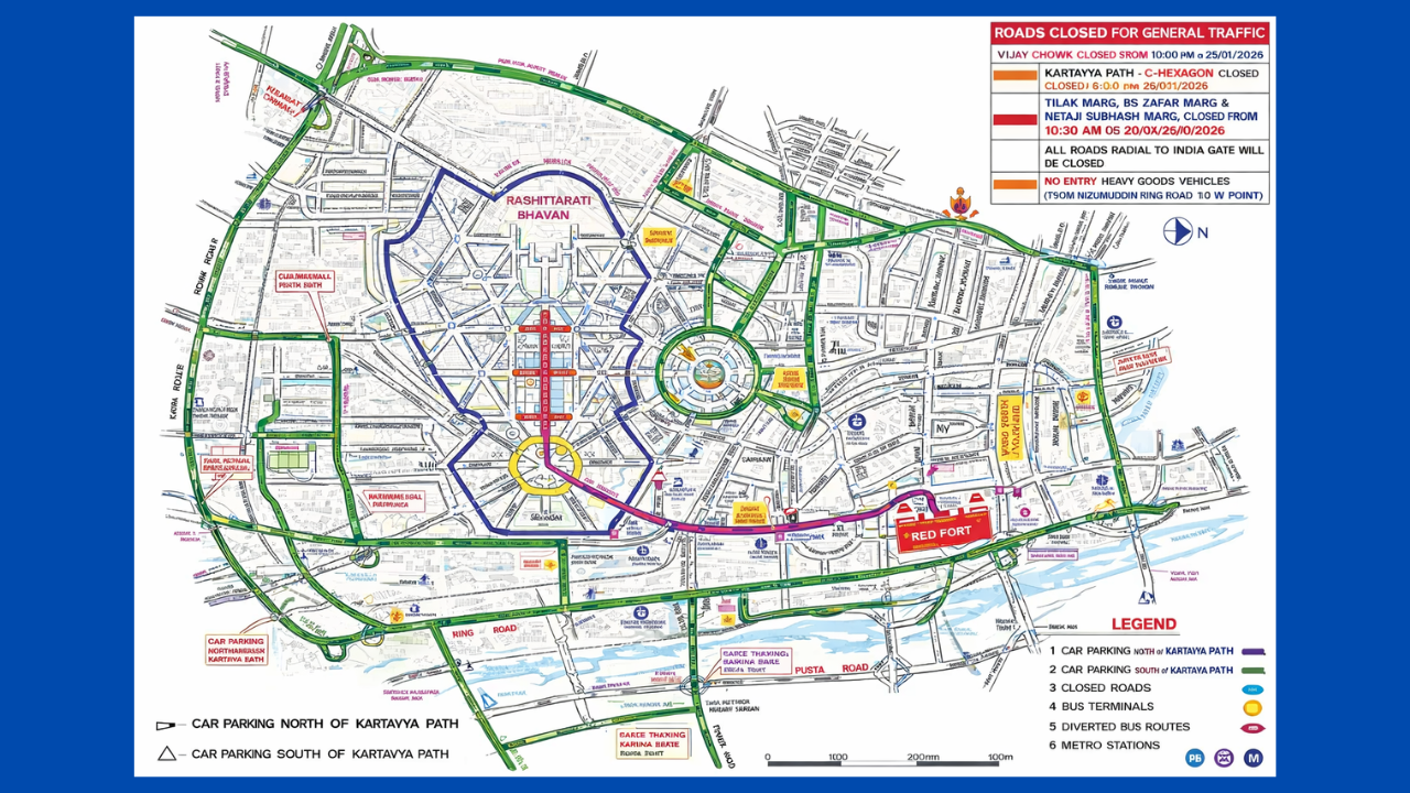 Republic Day 2026 Delhi Traffic Advisory Check Routes Closed Roads To