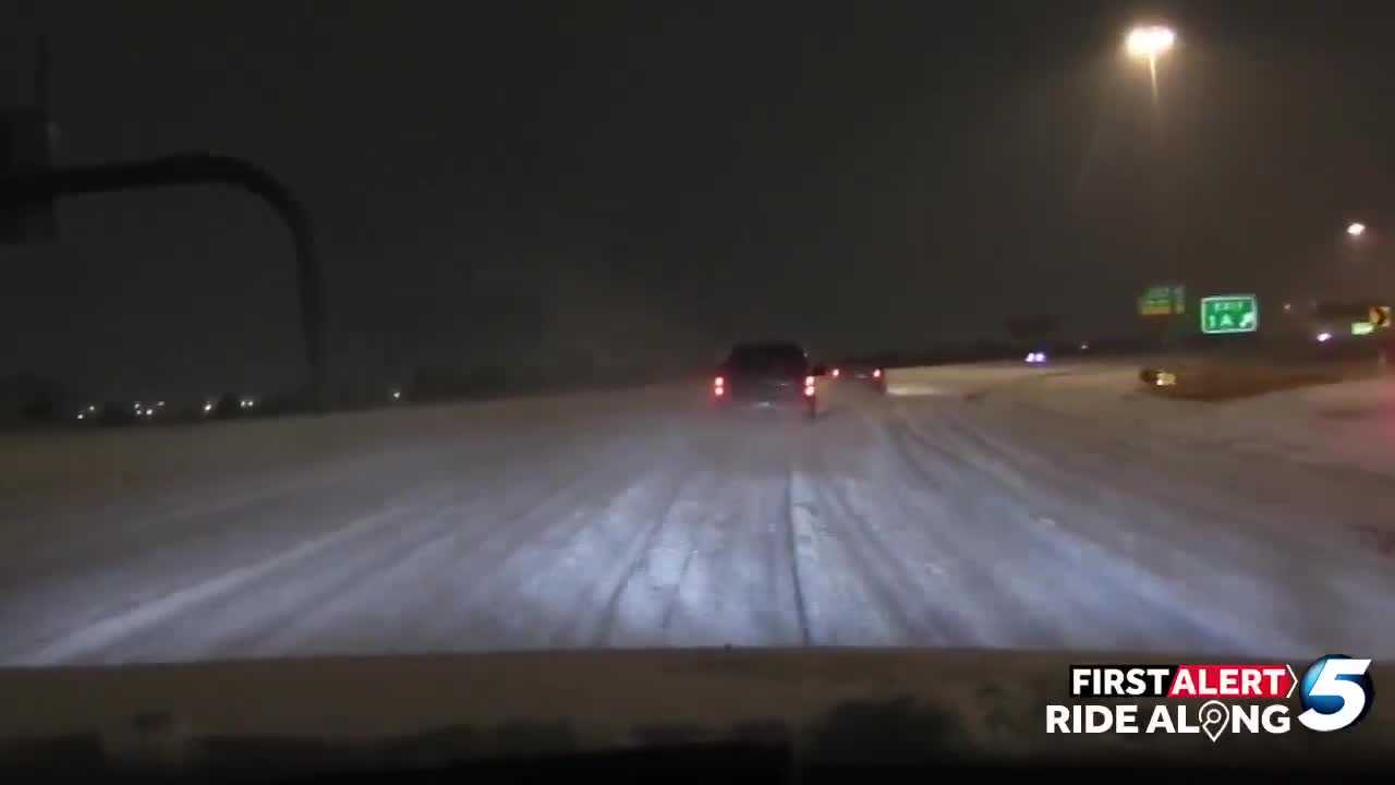 First Alert ride-along: Tracking snow-covered roads amid winter storm