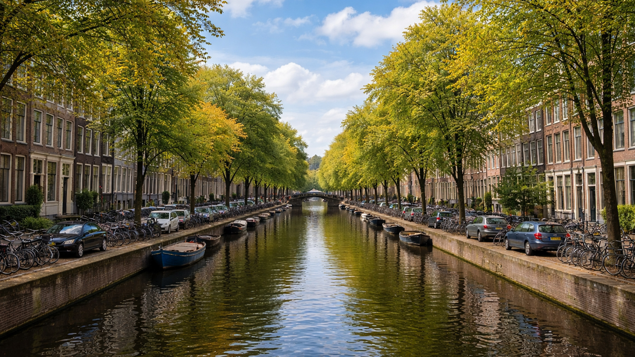 A peaceful midday walk through quiet streets