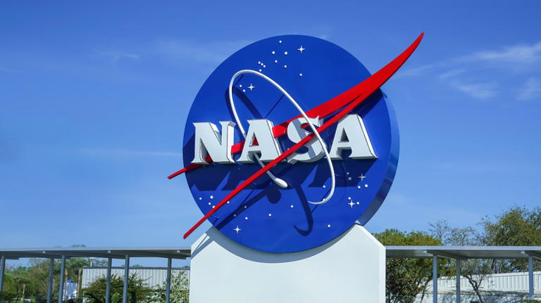 The NASA sign at the Kennedy Space Center
