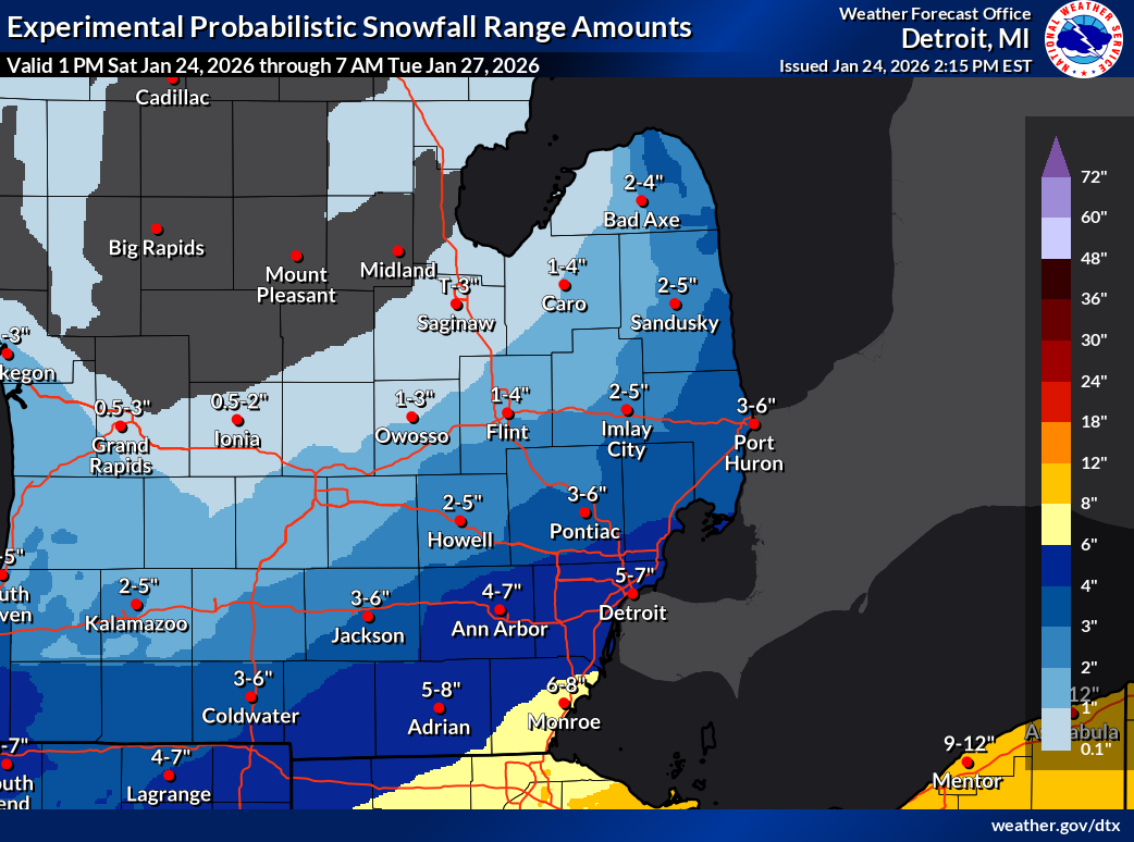 How much snow will Michigan get? Winter storm snowfall predictions