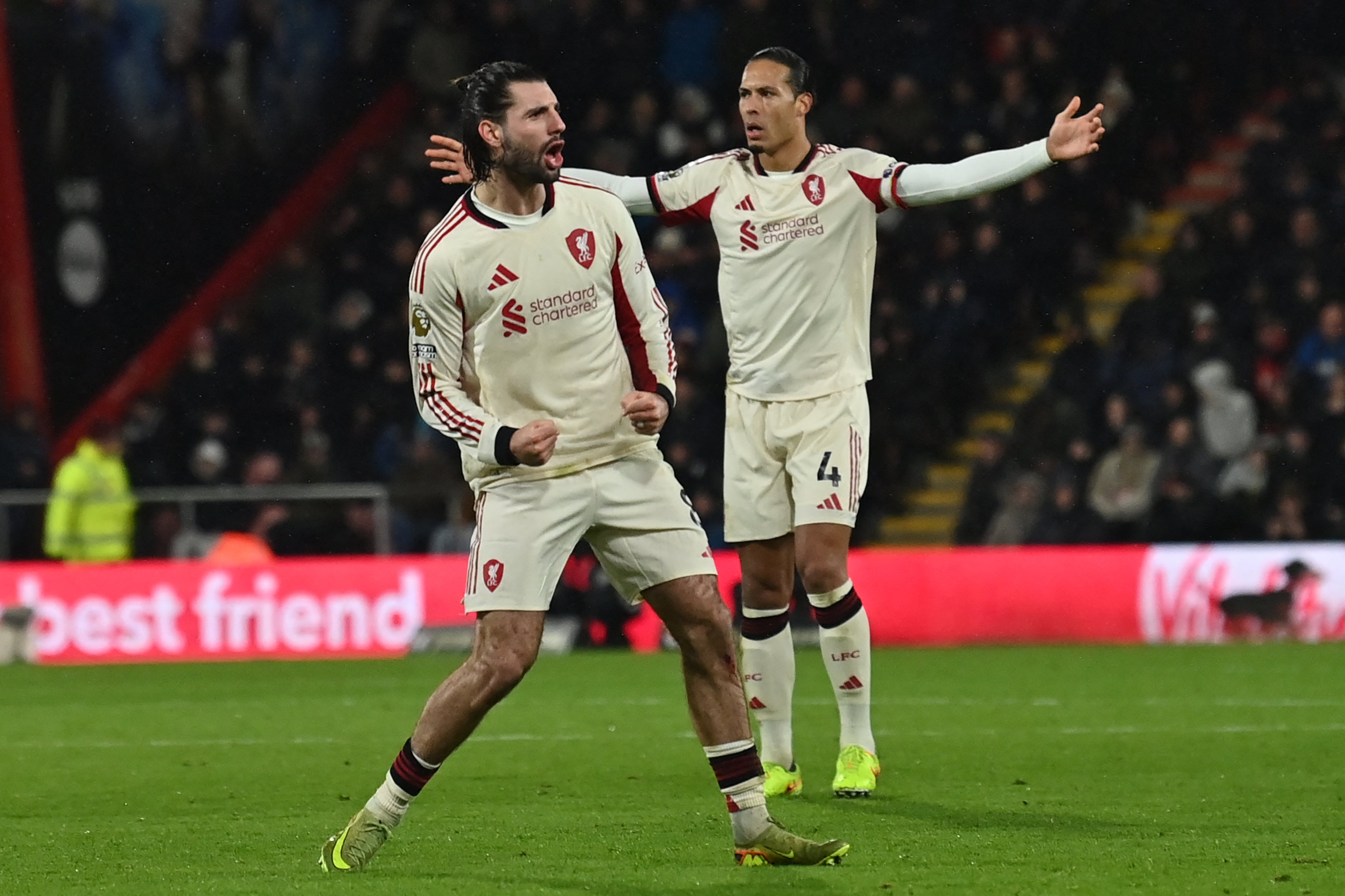 Dominik Szoboszlai thought he had salvaged at least a point for Liverpool (AFP via Getty Images)
