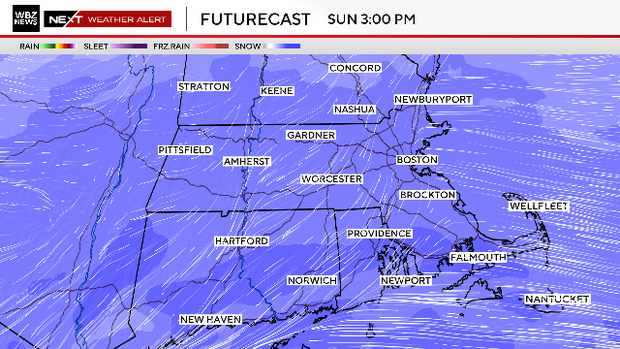 Weather timeline shows when snow is forecast to start and end in Boston ...