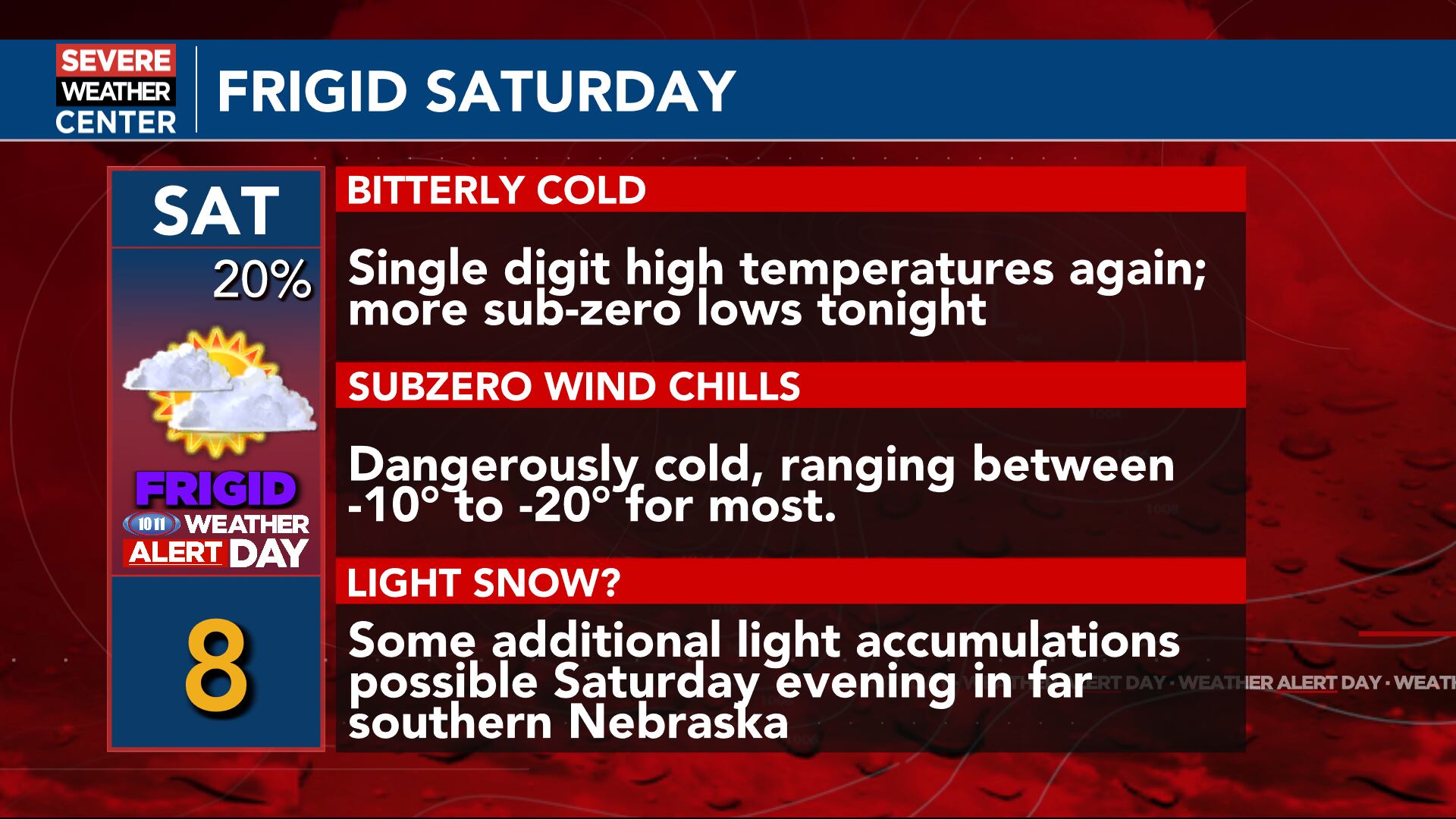 Weather alert day: More bitterly cold conditions into Saturday; some ...