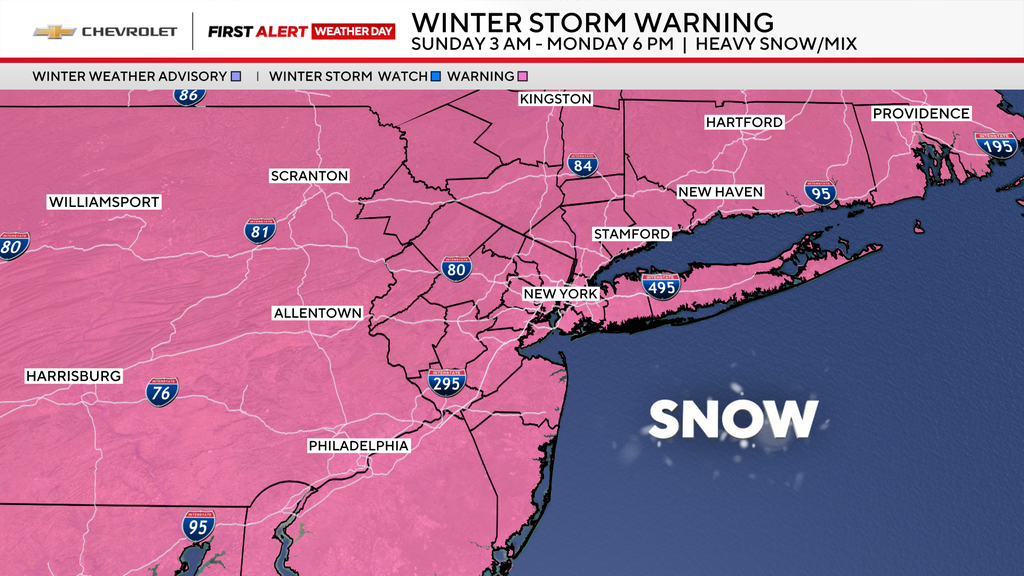 Winter storm timeline for New York, New Jersey shows when heaviest snow ...