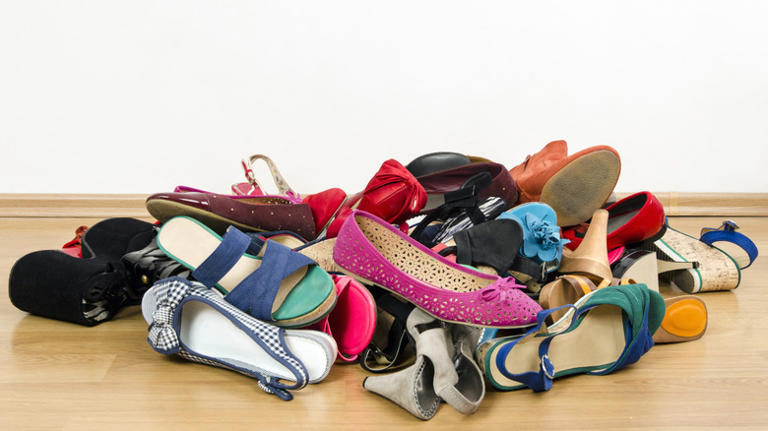 Farewell, shoe clutter: This space-saving curtain rod hack keeps them ...