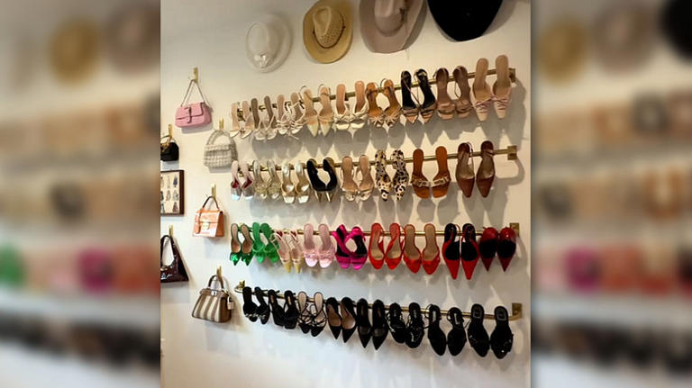 Farewell, shoe clutter: This space-saving curtain rod hack keeps them ...