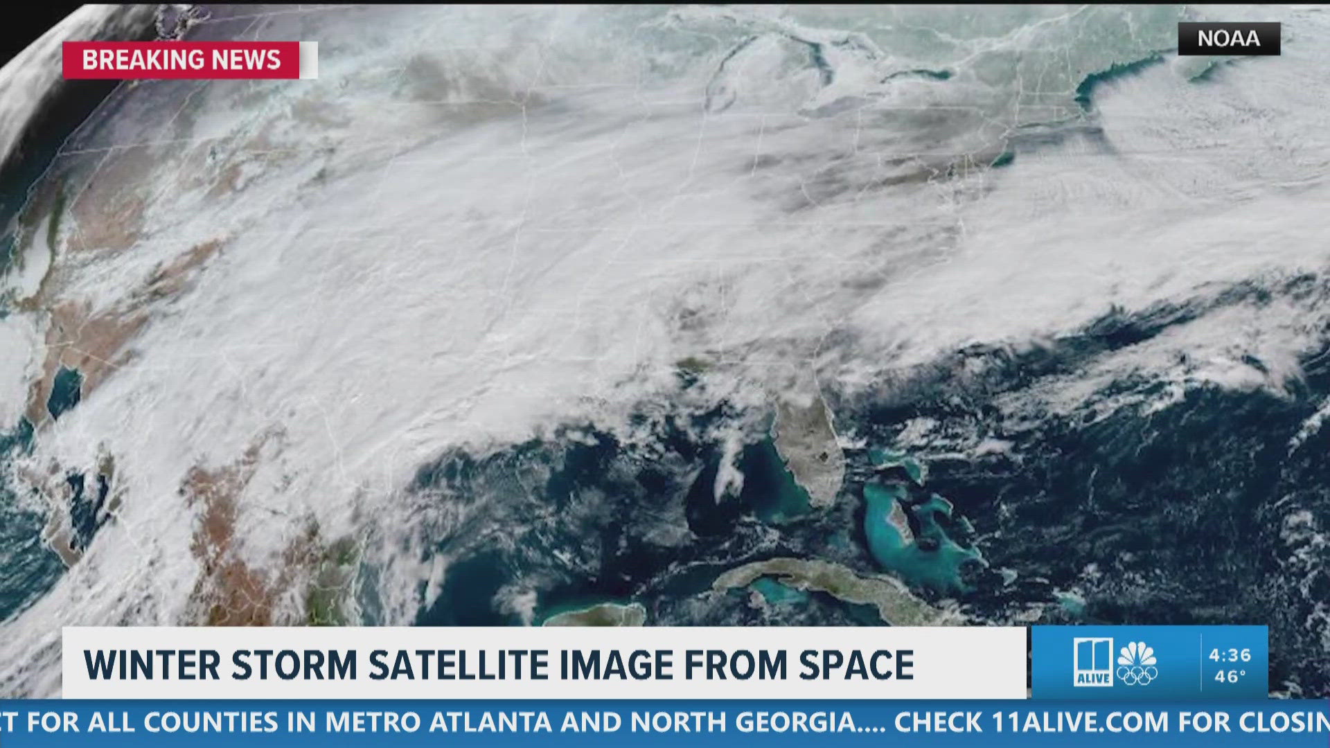 Take a look at this: Winter storm seen from space