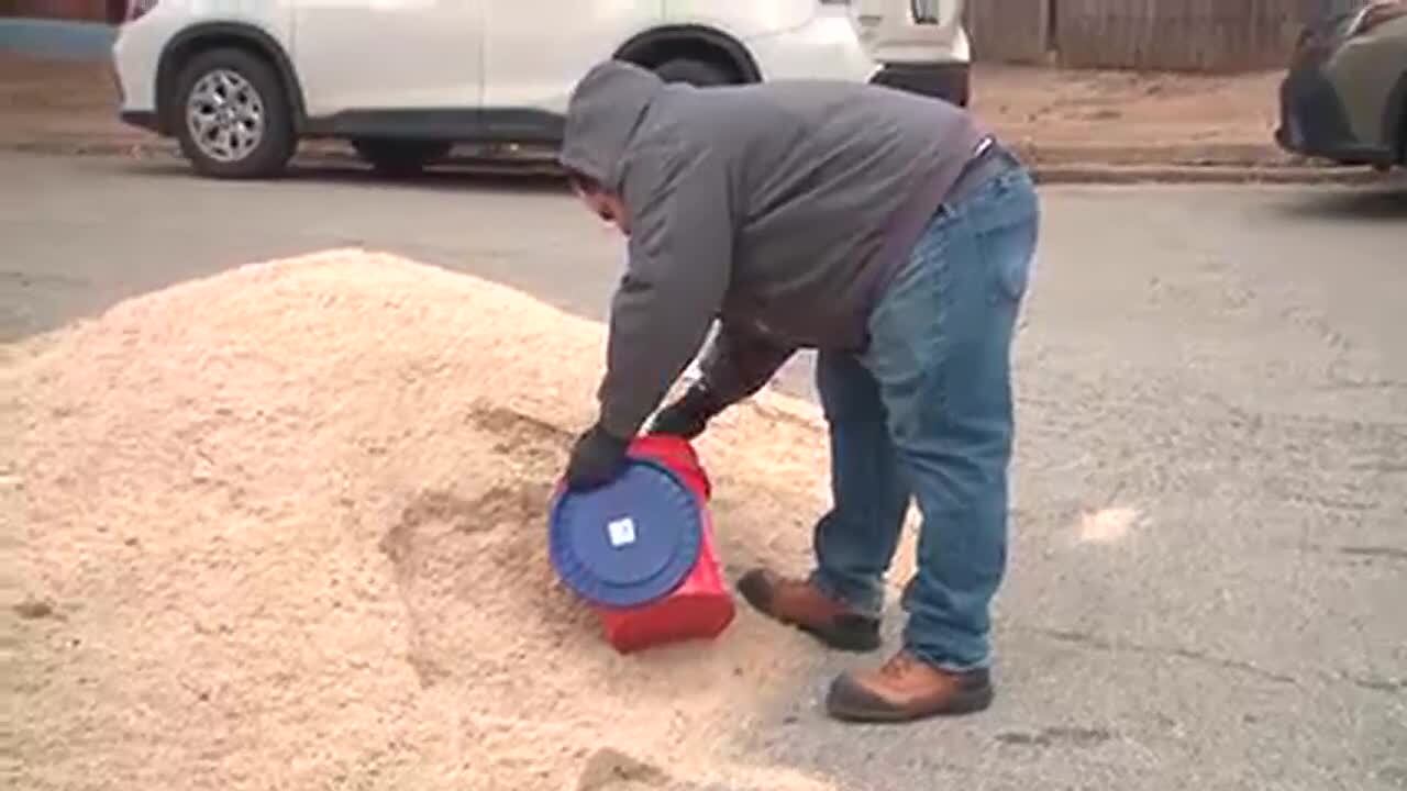 City Streets Dept. provides final salt drop for public as winter storm ...