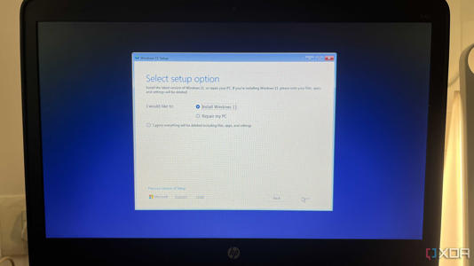 windows 11 select setup option